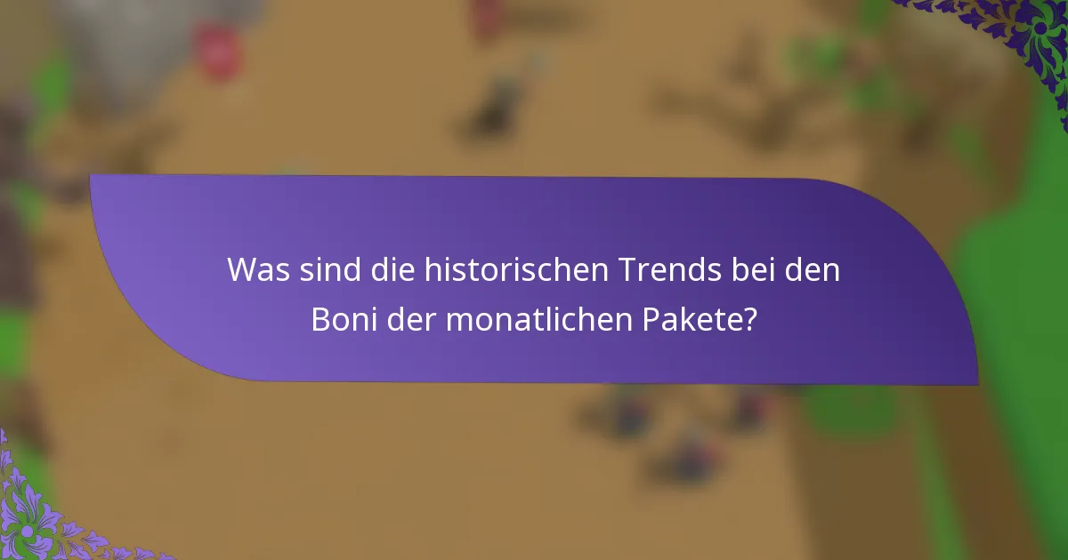 Was sind die historischen Trends bei den Boni der monatlichen Pakete?