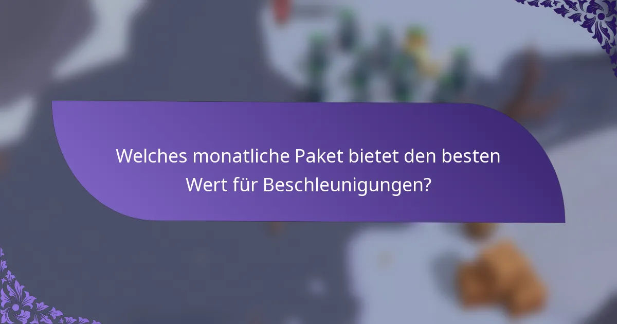 Welches monatliche Paket bietet den besten Wert für Beschleunigungen?