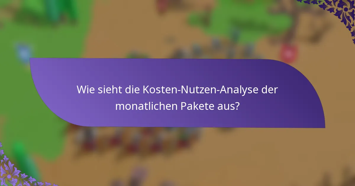 Wie sieht die Kosten-Nutzen-Analyse der monatlichen Pakete aus?